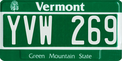 VT license plate YVW269