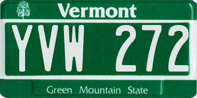 VT license plate YVW272