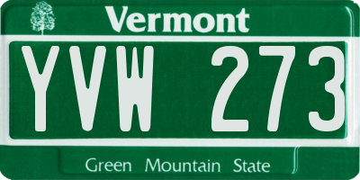 VT license plate YVW273