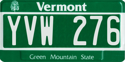 VT license plate YVW276