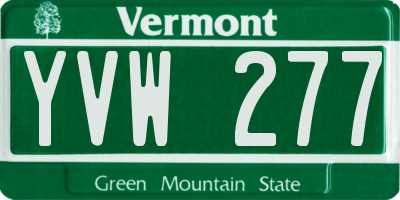 VT license plate YVW277