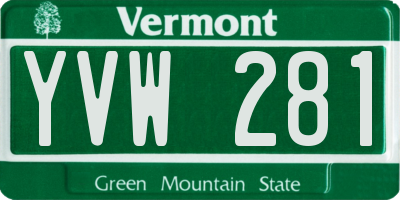 VT license plate YVW281