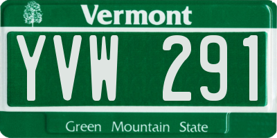 VT license plate YVW291
