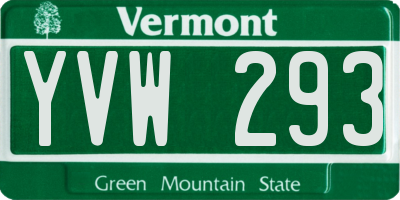 VT license plate YVW293