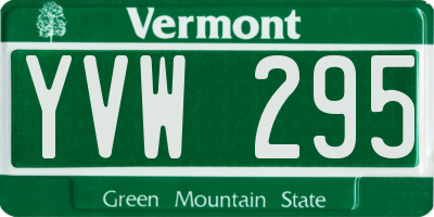 VT license plate YVW295