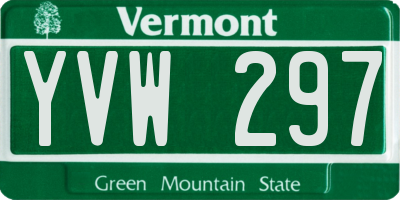 VT license plate YVW297