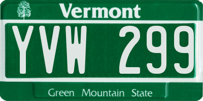 VT license plate YVW299