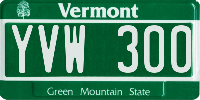 VT license plate YVW300