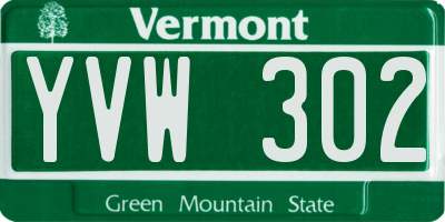 VT license plate YVW302