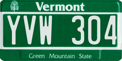 VT license plate YVW304