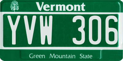 VT license plate YVW306