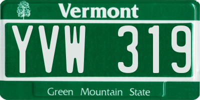 VT license plate YVW319