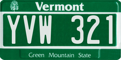VT license plate YVW321
