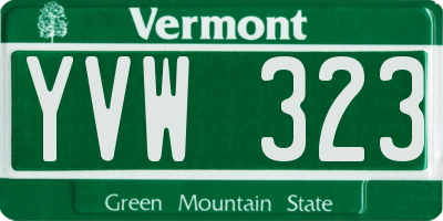 VT license plate YVW323