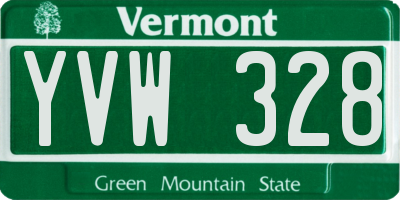 VT license plate YVW328