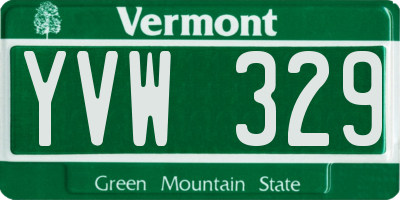 VT license plate YVW329