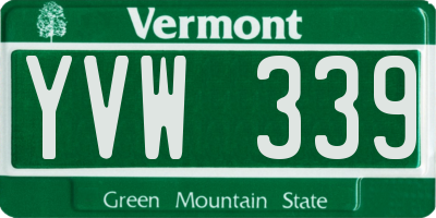 VT license plate YVW339