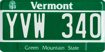 VT license plate YVW340