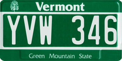 VT license plate YVW346