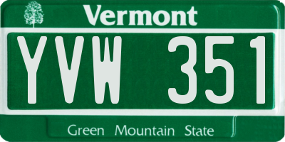 VT license plate YVW351