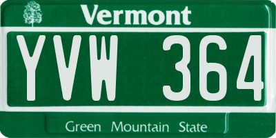 VT license plate YVW364