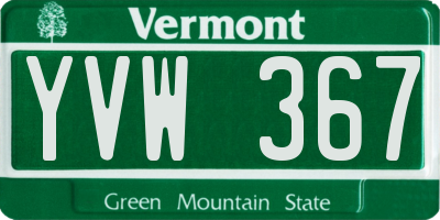 VT license plate YVW367