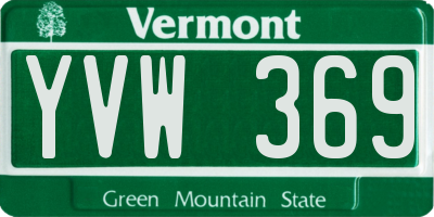 VT license plate YVW369