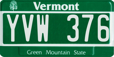 VT license plate YVW376