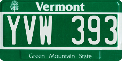 VT license plate YVW393