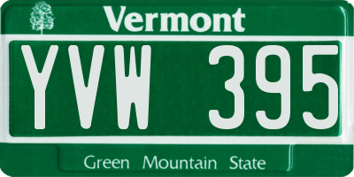 VT license plate YVW395