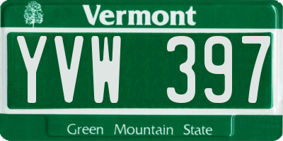 VT license plate YVW397