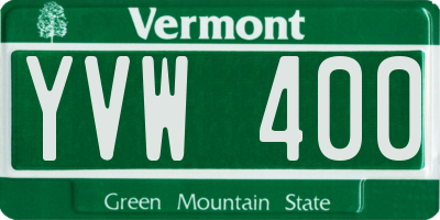 VT license plate YVW400