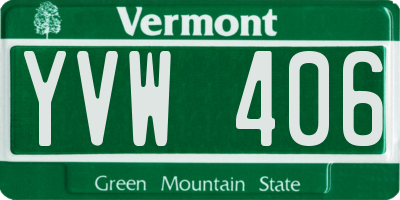 VT license plate YVW406