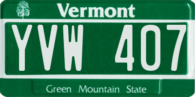 VT license plate YVW407