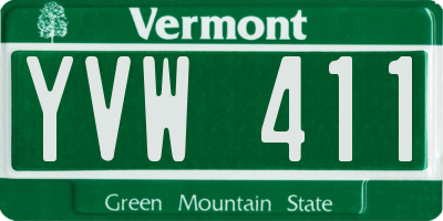 VT license plate YVW411