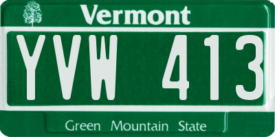 VT license plate YVW413
