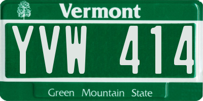 VT license plate YVW414