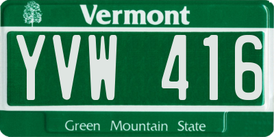 VT license plate YVW416