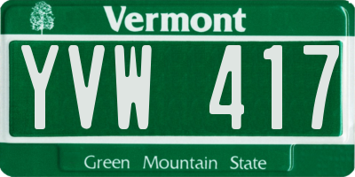 VT license plate YVW417