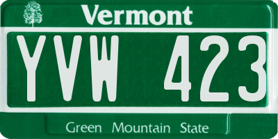VT license plate YVW423