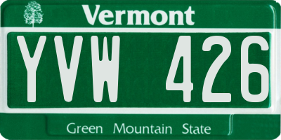 VT license plate YVW426