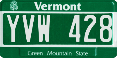 VT license plate YVW428