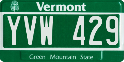 VT license plate YVW429