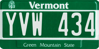 VT license plate YVW434