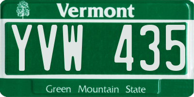 VT license plate YVW435