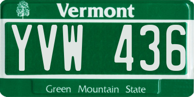 VT license plate YVW436