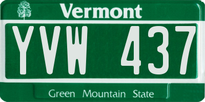VT license plate YVW437