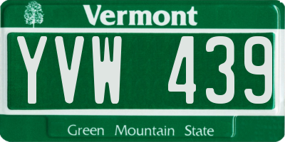 VT license plate YVW439