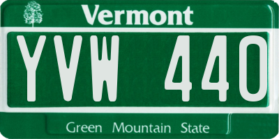 VT license plate YVW440