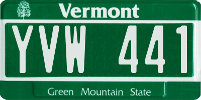 VT license plate YVW441